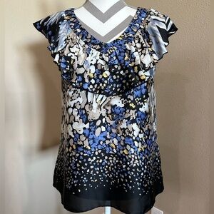 JADE Satin Printed Blouse, Size S
